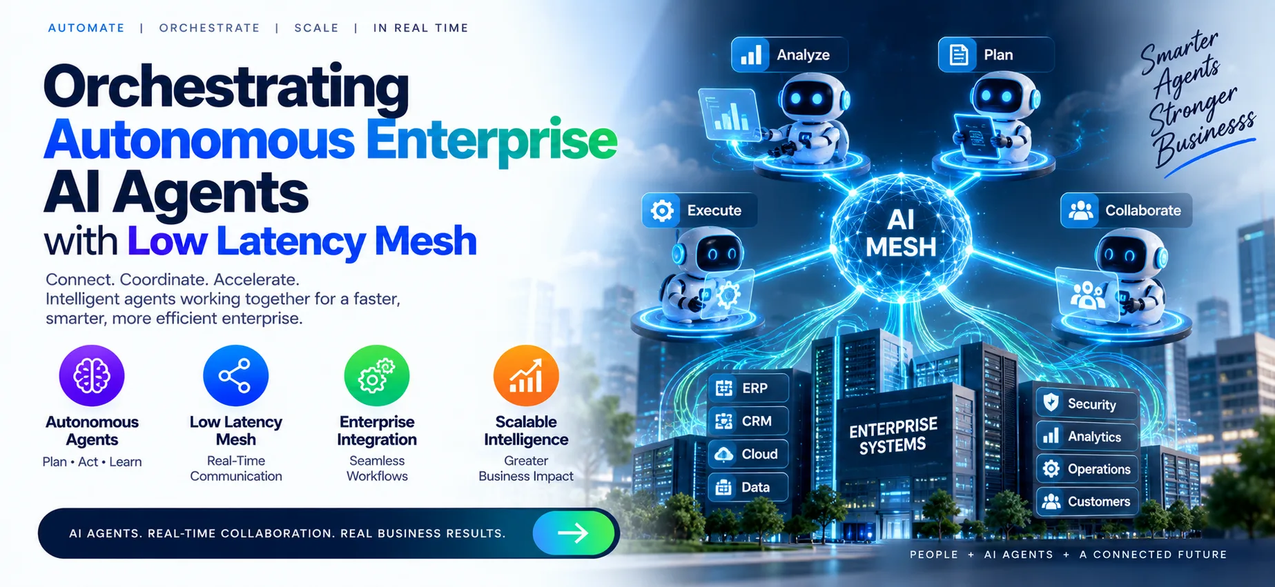 Orchestrating Autonomous Enterprise AI Agents with Low Latency Mesh