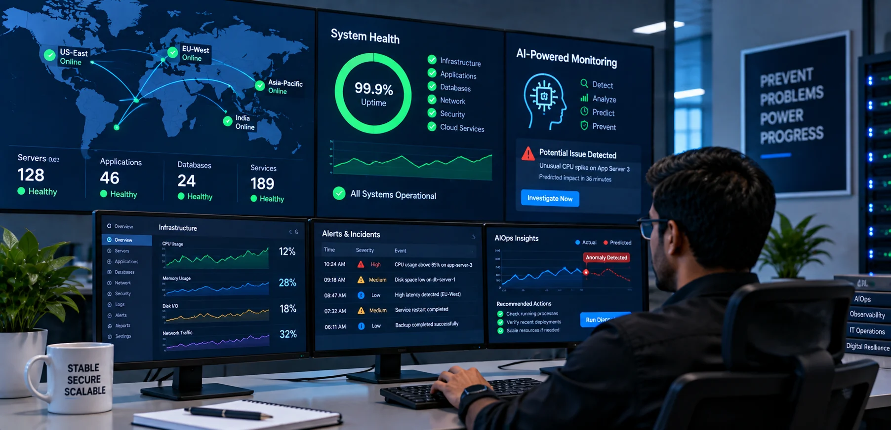 Proactive IT Monitoring — Prevent Outages with AIOps